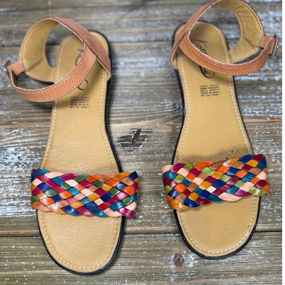 Huarache Leather Sandals Women Woven Boho Artisan 7 Beachy Handmade Summer